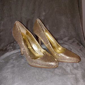 Gold Sequins Pumps 7.5